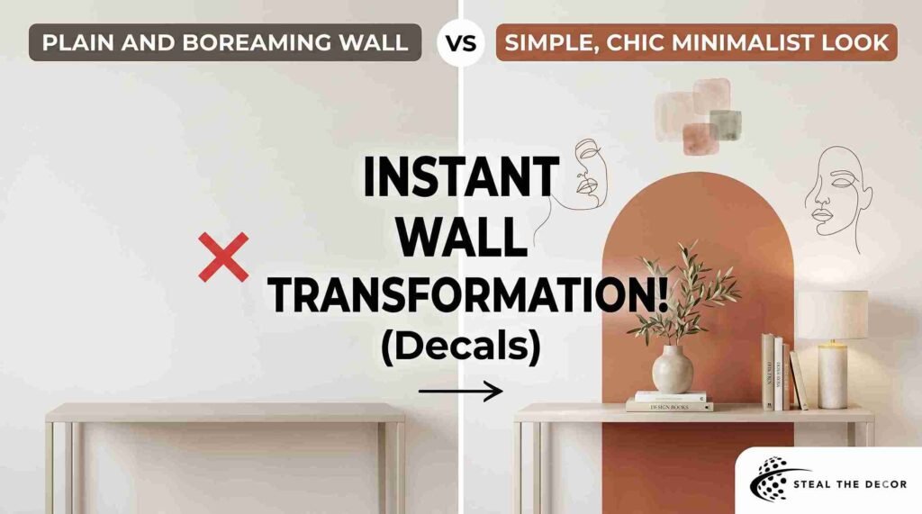 A black and white fine-line woman's profile silhouette sticker, highlighting elegant removable wall decals for a minimalist look.