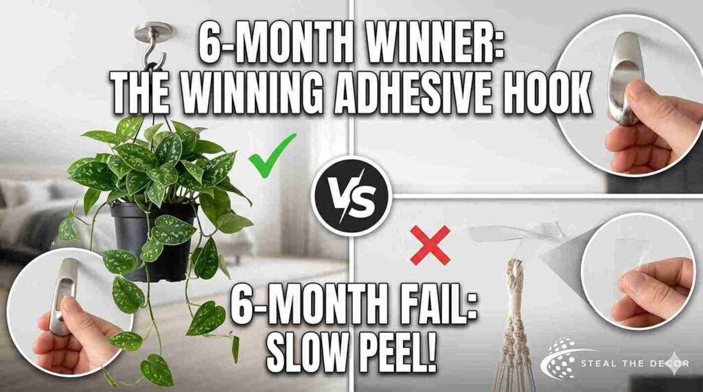 Magnetic hangers method for hanging plants from the ceiling without drilling holes.