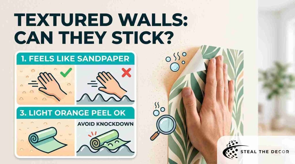 Cleaning a bumpy surface with TSP substitute before installing peel-and-stick wallpaper on textured walls