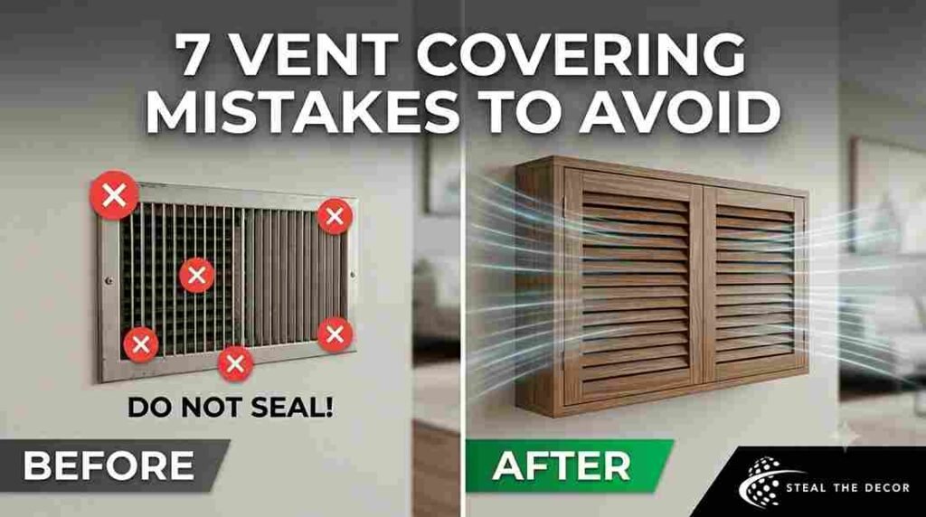 Wood louvered cover used to hide an ugly wall vent