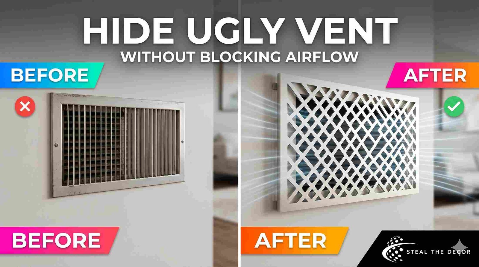 How to hide ugly wall vents in a living room wall