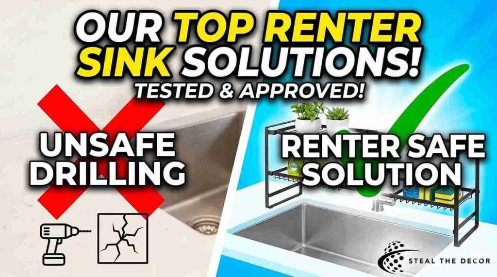 DIY over-the-sink shelf in rental apartment under $40