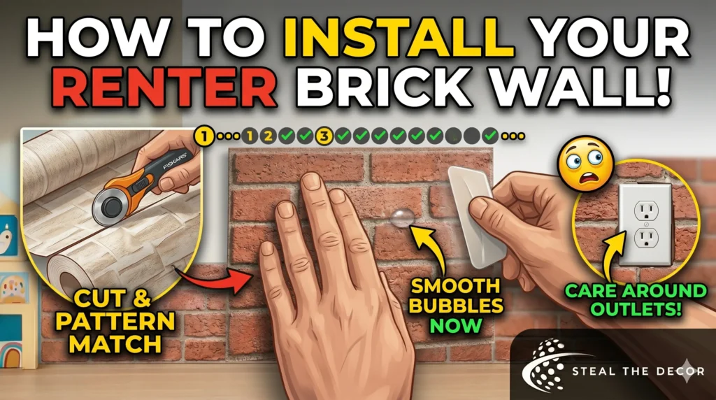 Comparison of different dye lots in a faux brick wall installation mistake