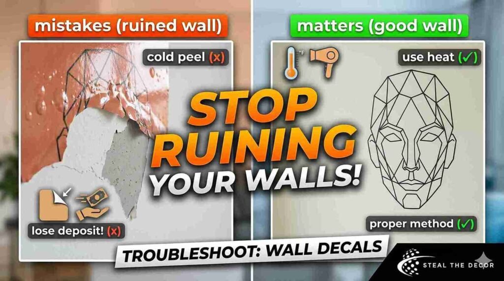 A person using a felt-edge squeegee to smoothly install removable wall decals for a minimalist look without air bubbles.
