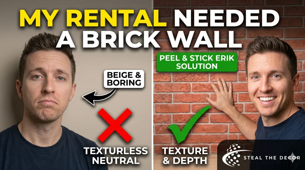 Installing RoomMates peel and stick brick wallpaper on a rental apartment wall
