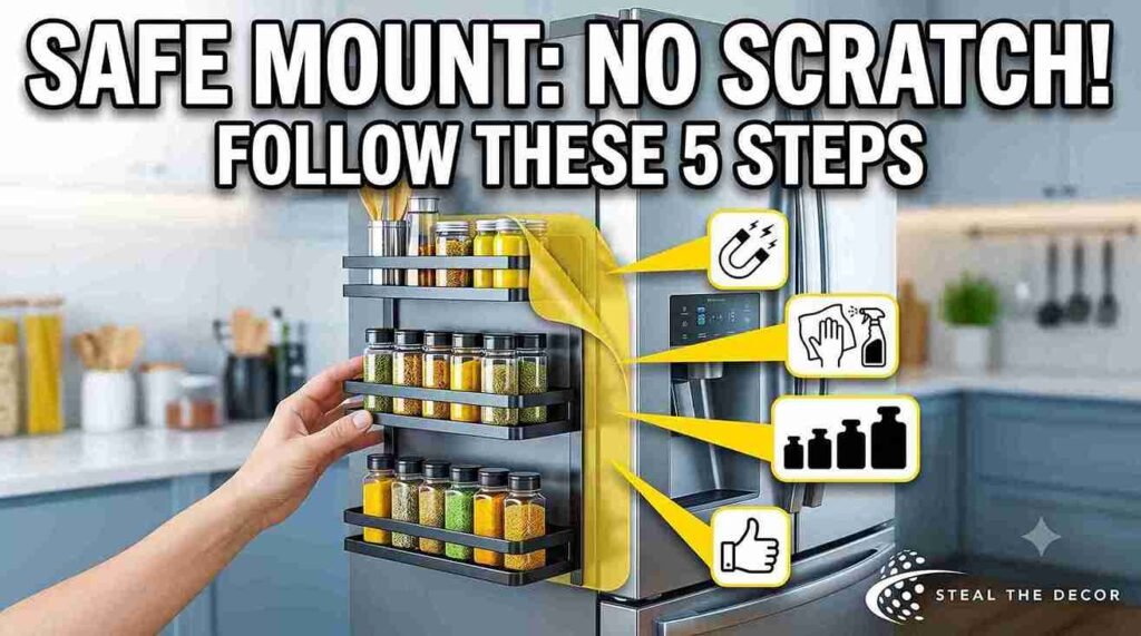 heavy-duty magnetic organizer for the side of my fridge with paper towel roll mounted