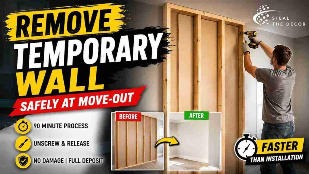 How to build a temporary wall in an apartment – finished MDF-paneled wall with curtain doorway and decor