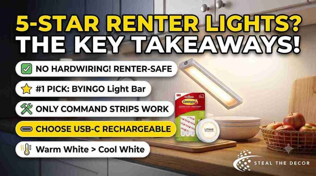 best renter safe battery operated under cabinet lighting comparison data chart