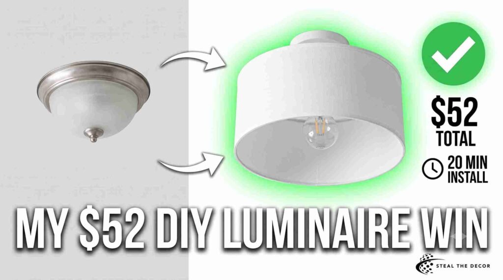 how to cover a boob light in a rental without replacing it—before and after comparison