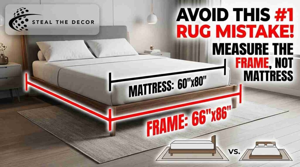 how to choose the right rug size for a queen bed layout diagram