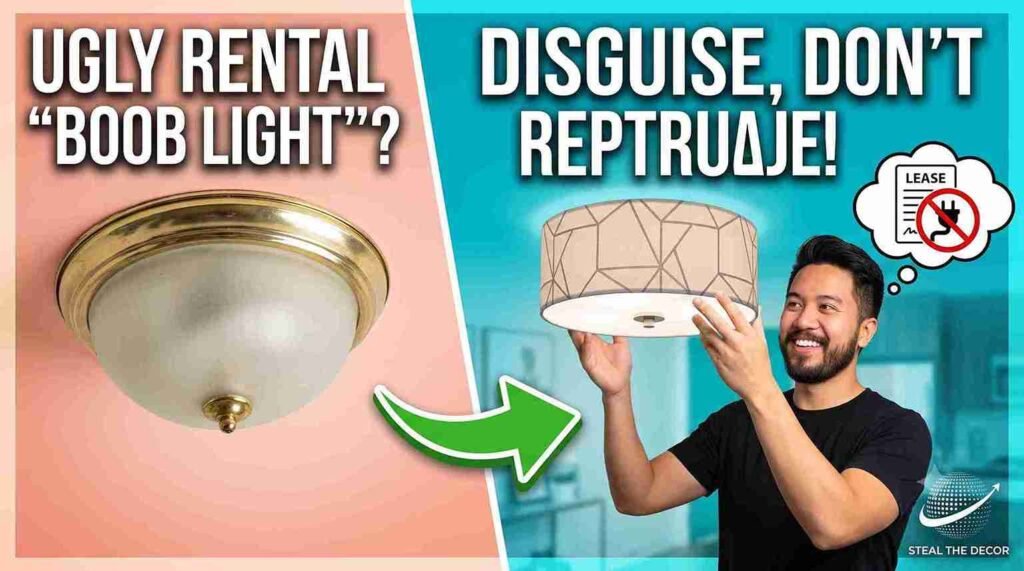 how to cover a boob light in a rental without replacing it—7 renter-safe methods flat lay