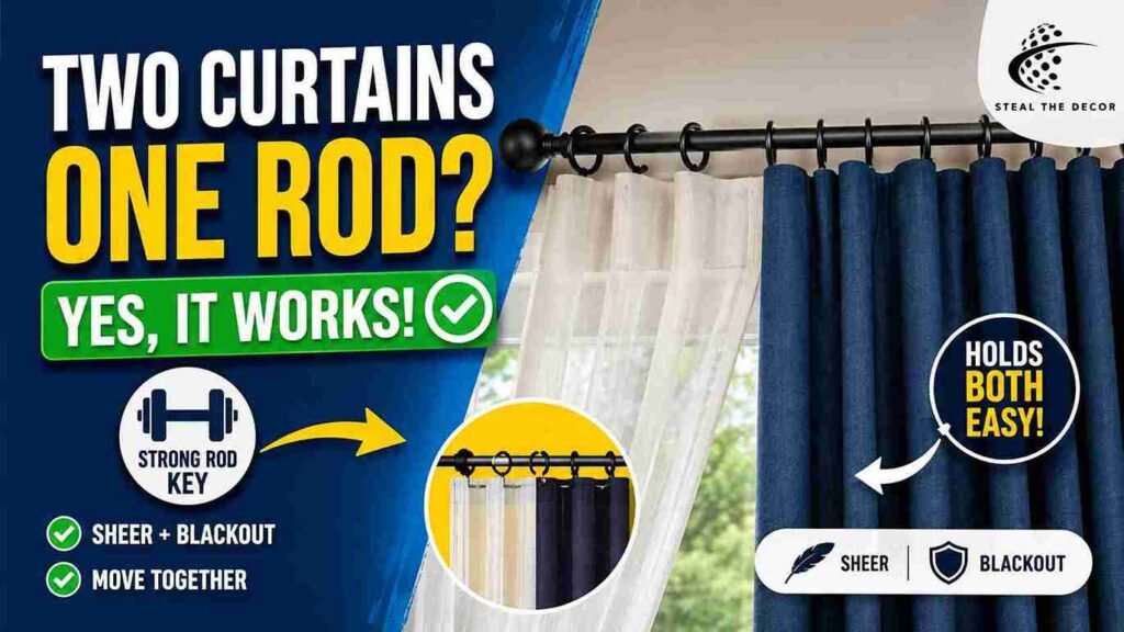 how to hang double curtains on a single rod