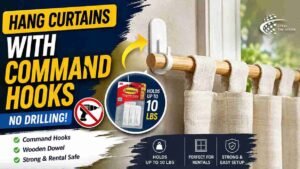 How to hang curtains with Command hooks and a dowel
