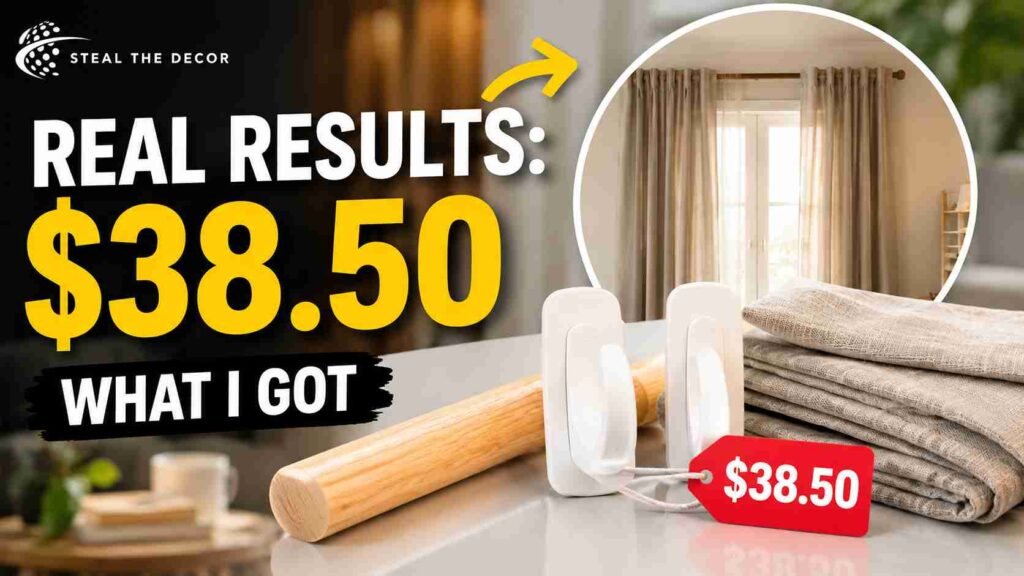 How to hang curtains with Command hooks and a dowel