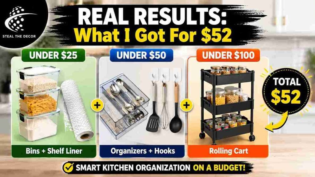 how to organize a small kitchen without a pantry: no drilling, renter-safe cabinet storage system