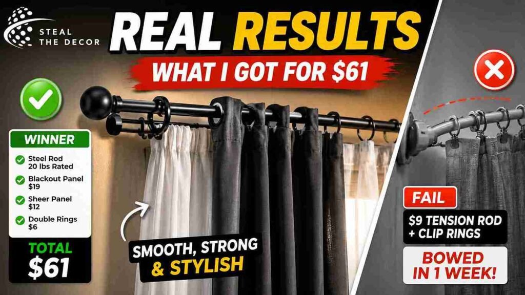 how to hang double curtains on a single rod