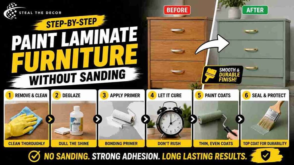 paint laminate furniture without sanding