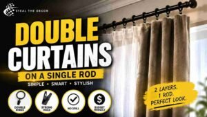 how to hang double curtains on a single rod
